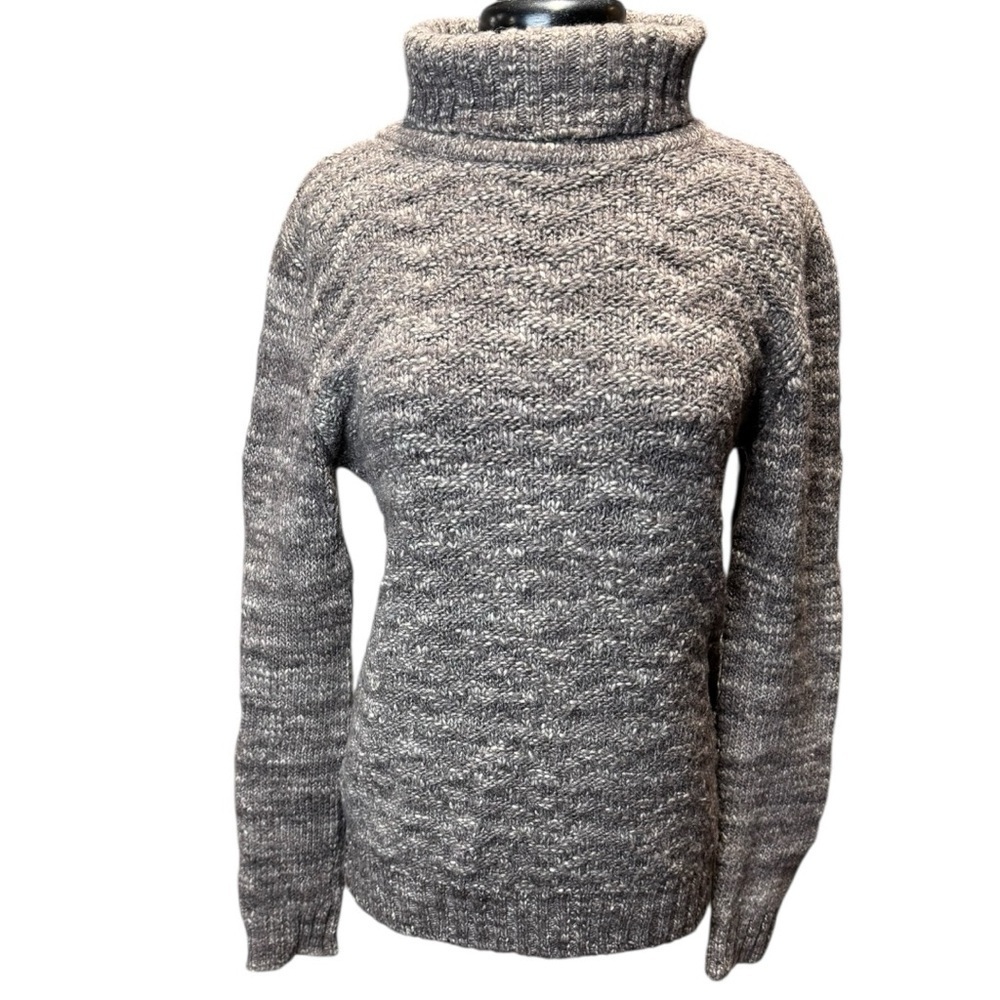 Farmer’s Market Iceland 100% Wool Brown Marled Turtleneck Sweater Women’s Size M